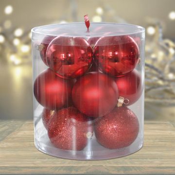 Kerstballen onbreekbaar 7 cm Rood
