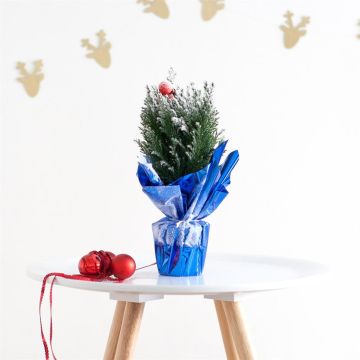 Mini kerstboom folie blauw
