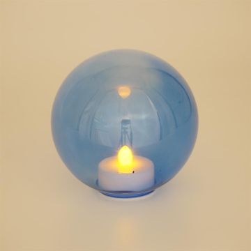 Kerstbal ledkaars blauw