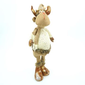 white and gold standing reindeer decoration