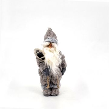 Kerstman Grijs met Sneeuw schoenen 35 cm